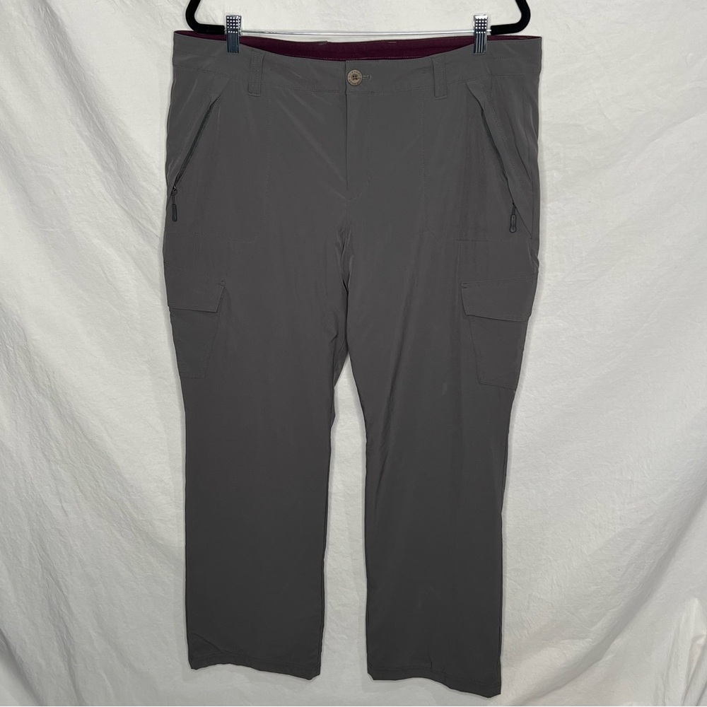 Eddie Bauer Fleece Lined Cargo Pants Women’s Size 18 Gray Outdoor Hiking Stretch